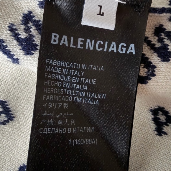 Balenciaga Blue and White Logo Cardigan Size L Unisex - Picture 4 of 6